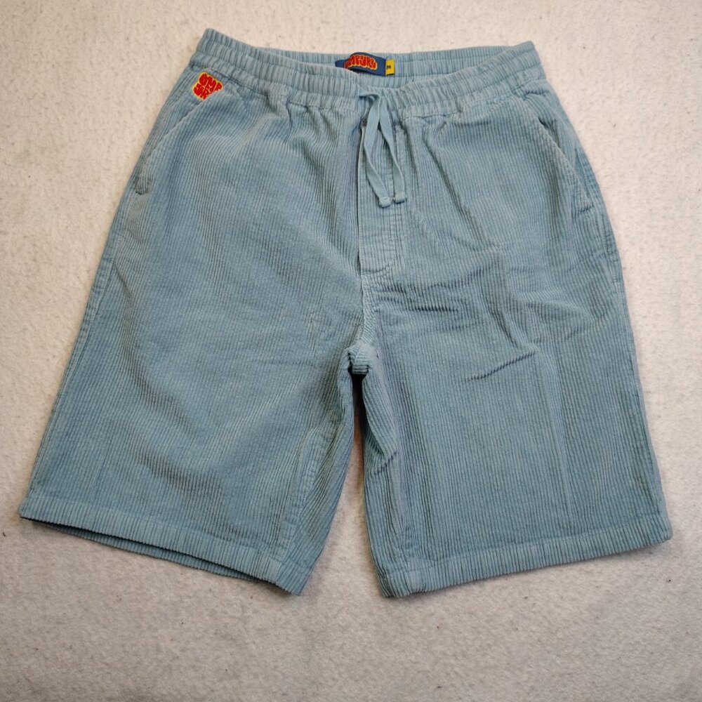 VINTAGE Empyre Relax Shorts Mens Size Medium Light‎ Blue Baggy Corduroy Stretch